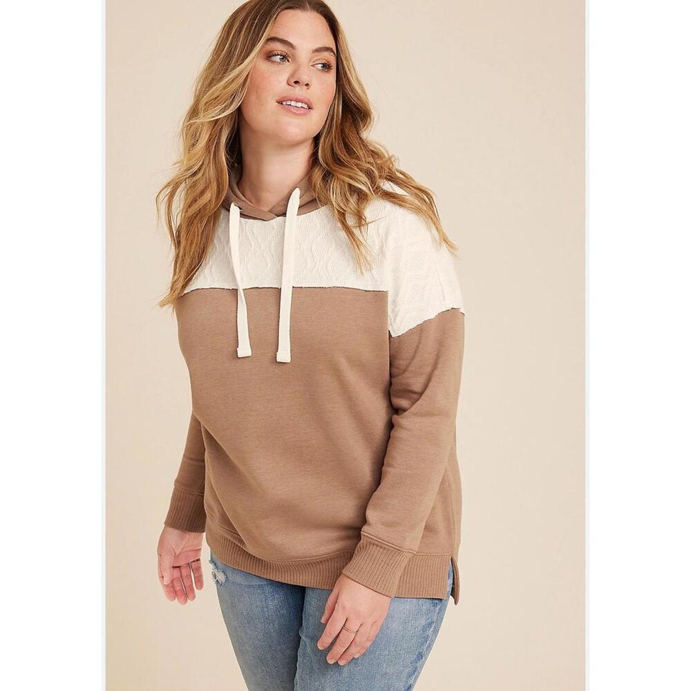 Maurices Brown & Bridge‎ Dot Hoodie 3XL womens Plus Size Pullover New